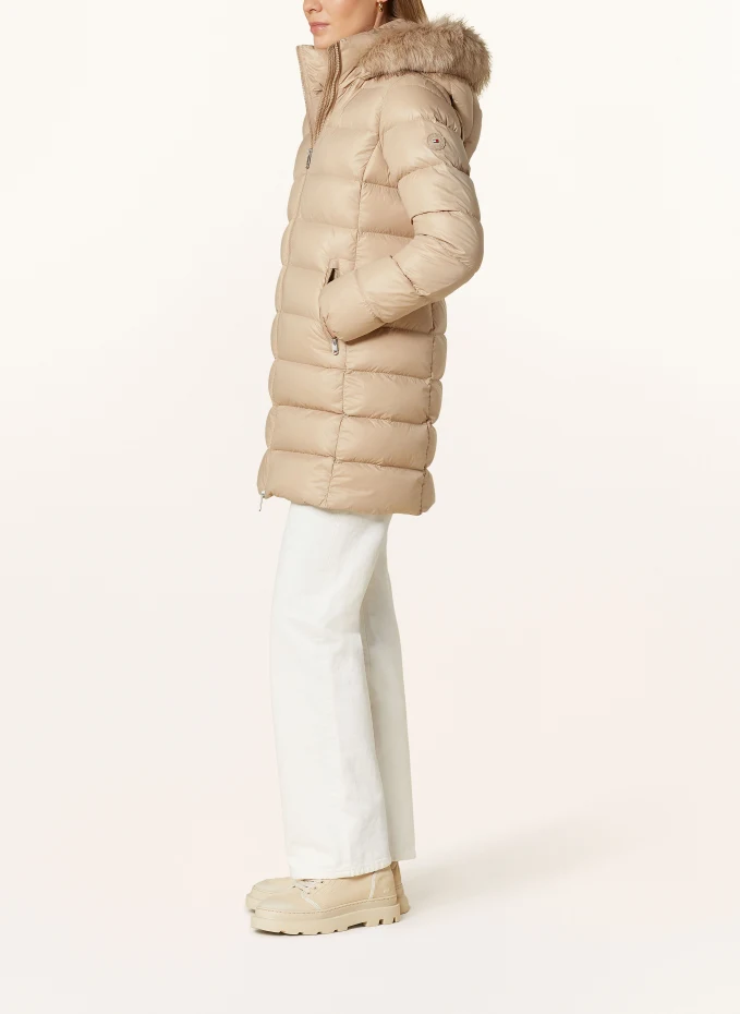 TOMMY HILFIGER TOMMY HILFIGER Daunenmantel GLOSS DOWN TYRA Mit Kunstpelz