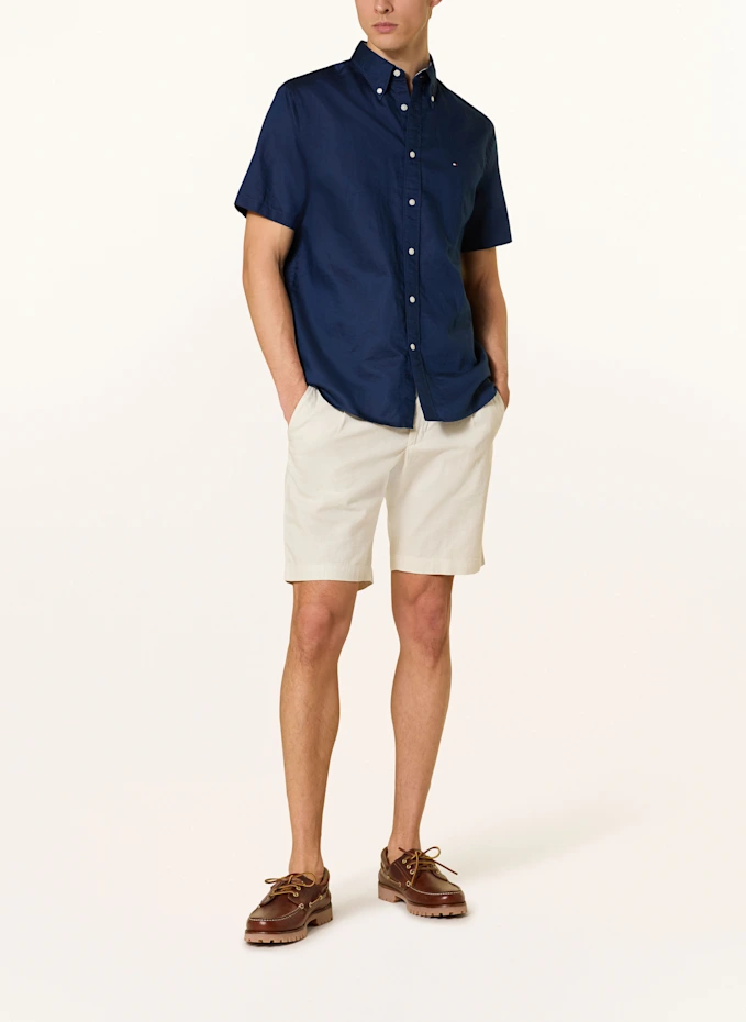TOMMY HILFIGER TOMMY HILFIGER Kurzarm-Hemd Regular Fit Mit Leinen
