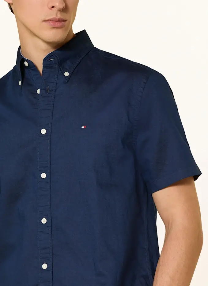 TOMMY HILFIGER TOMMY HILFIGER Kurzarm-Hemd Regular Fit Mit Leinen