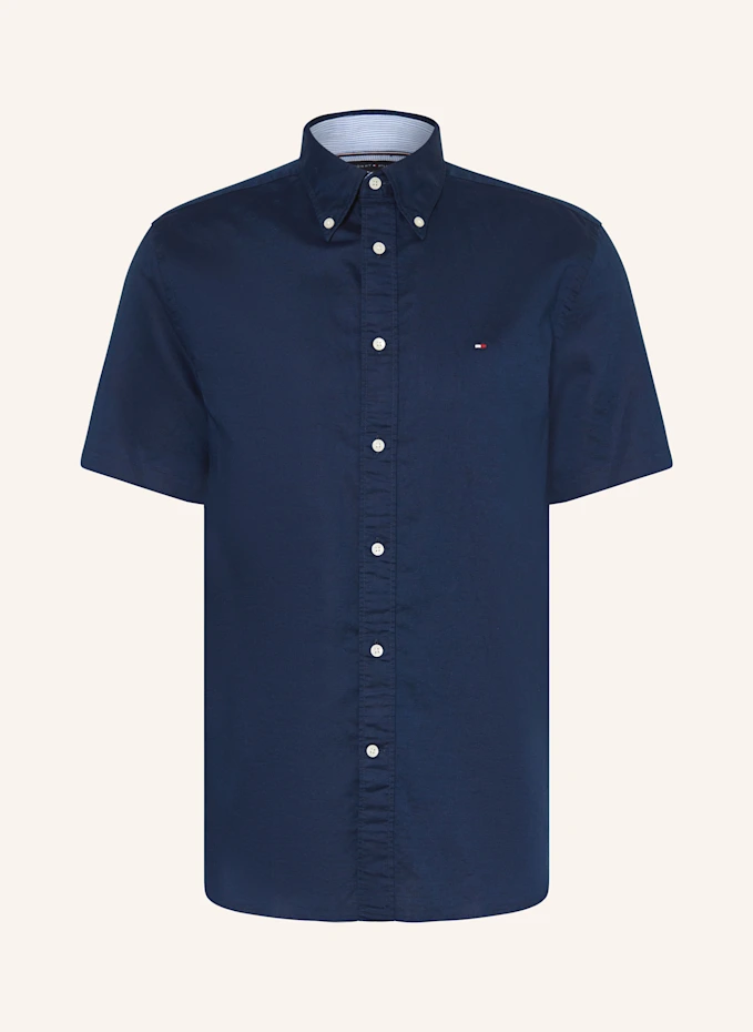 TOMMY HILFIGER TOMMY HILFIGER Kurzarm-Hemd Regular Fit mit Leinen