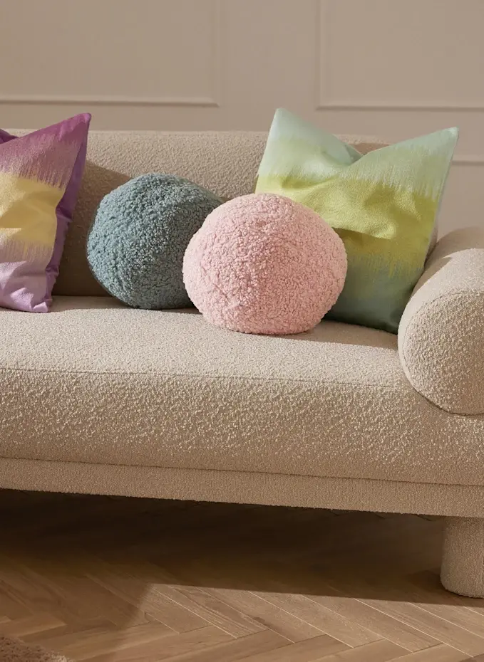 Westwing Collection Westwing Collection Dekokissen DOTTY Aus TeddyfellDurchmesser: 30 Cm