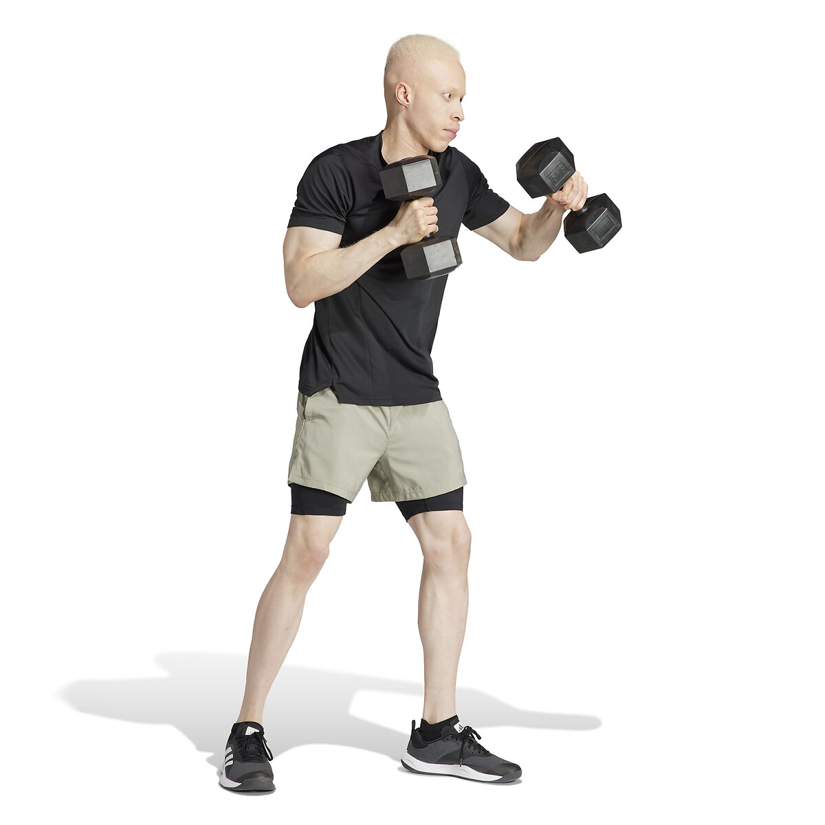 Laredoute 2-in-1 Workout-Shorts Beige Adidas Performance