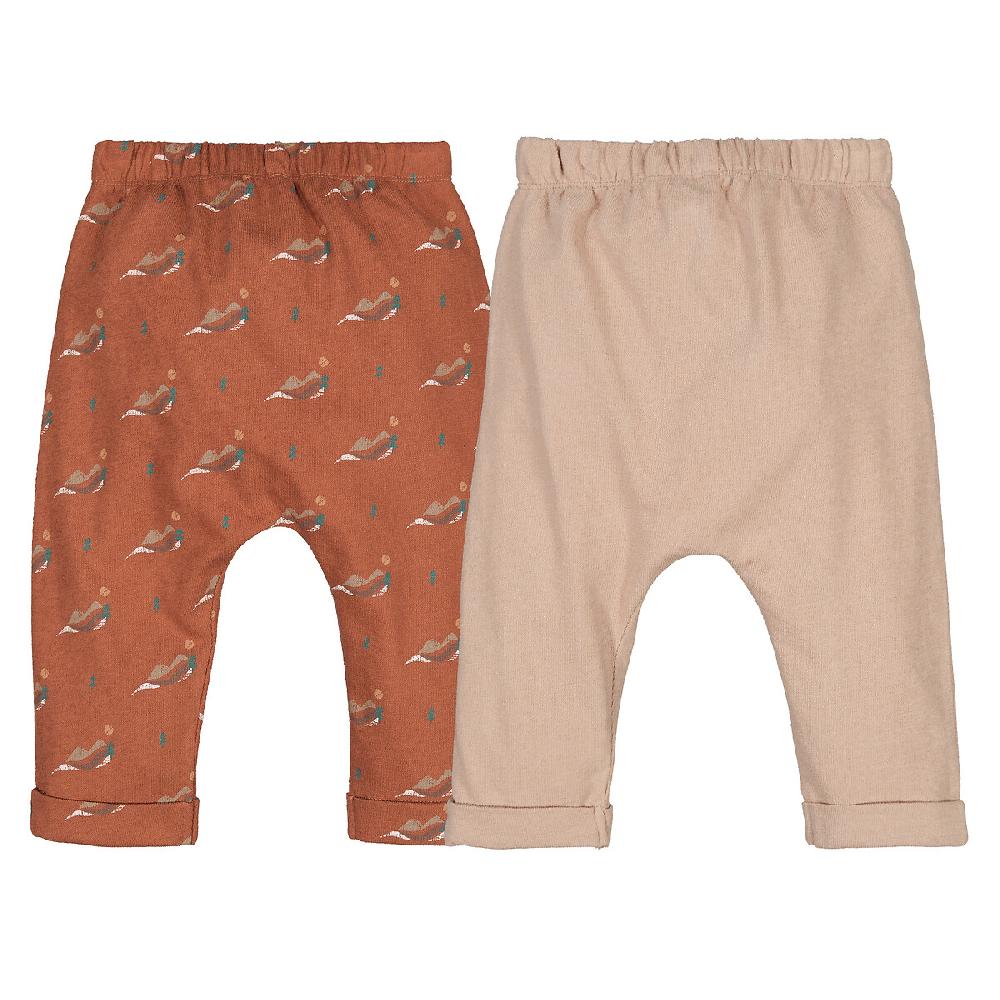 Laredoute 2er-Pack Pluderhosen Gemusterter Jersey Braun / Beige LA REDOUTE COLLECTIONS