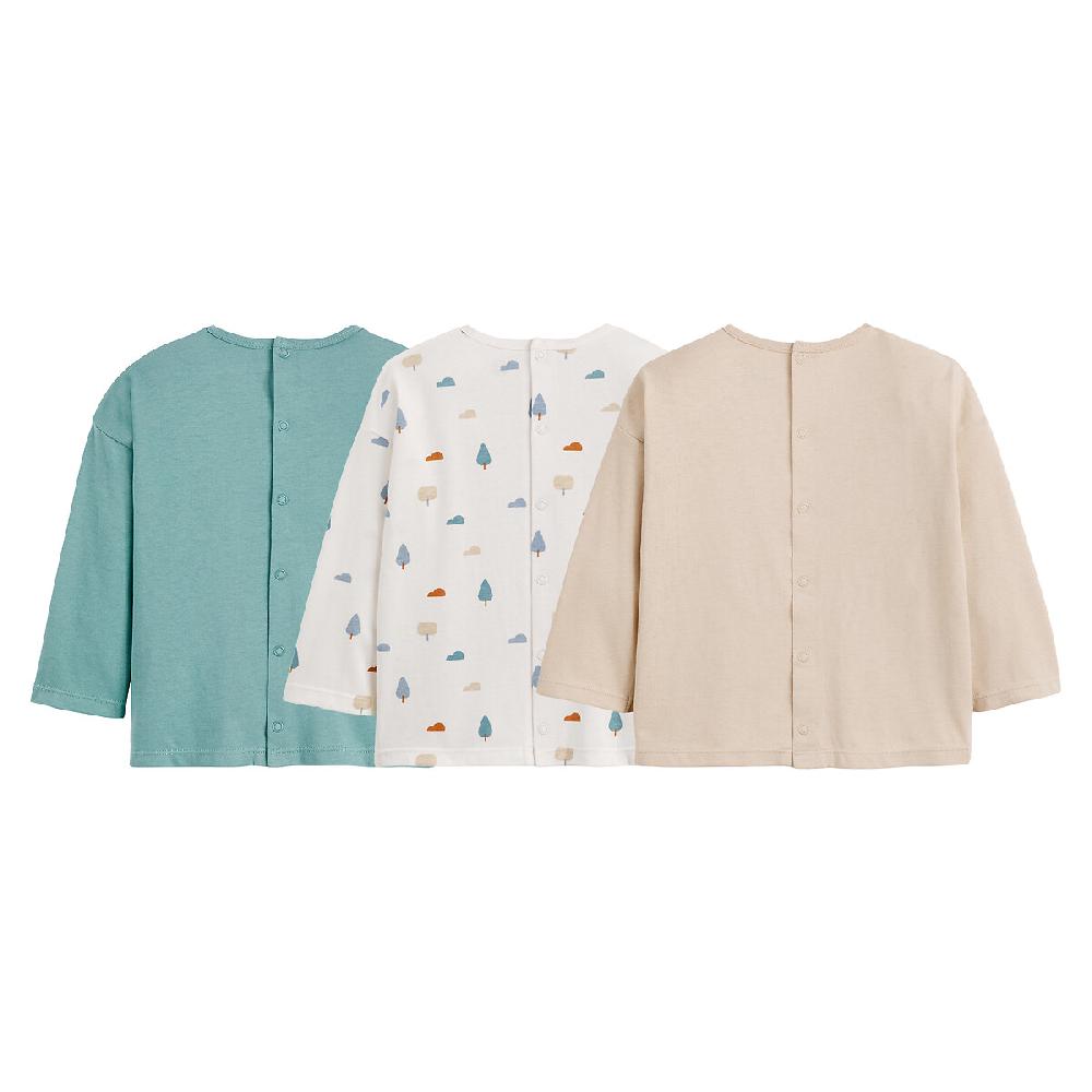 Laredoute 3er-Pack Langarm-Shirts Blau/beige LA REDOUTE COLLECTIONS