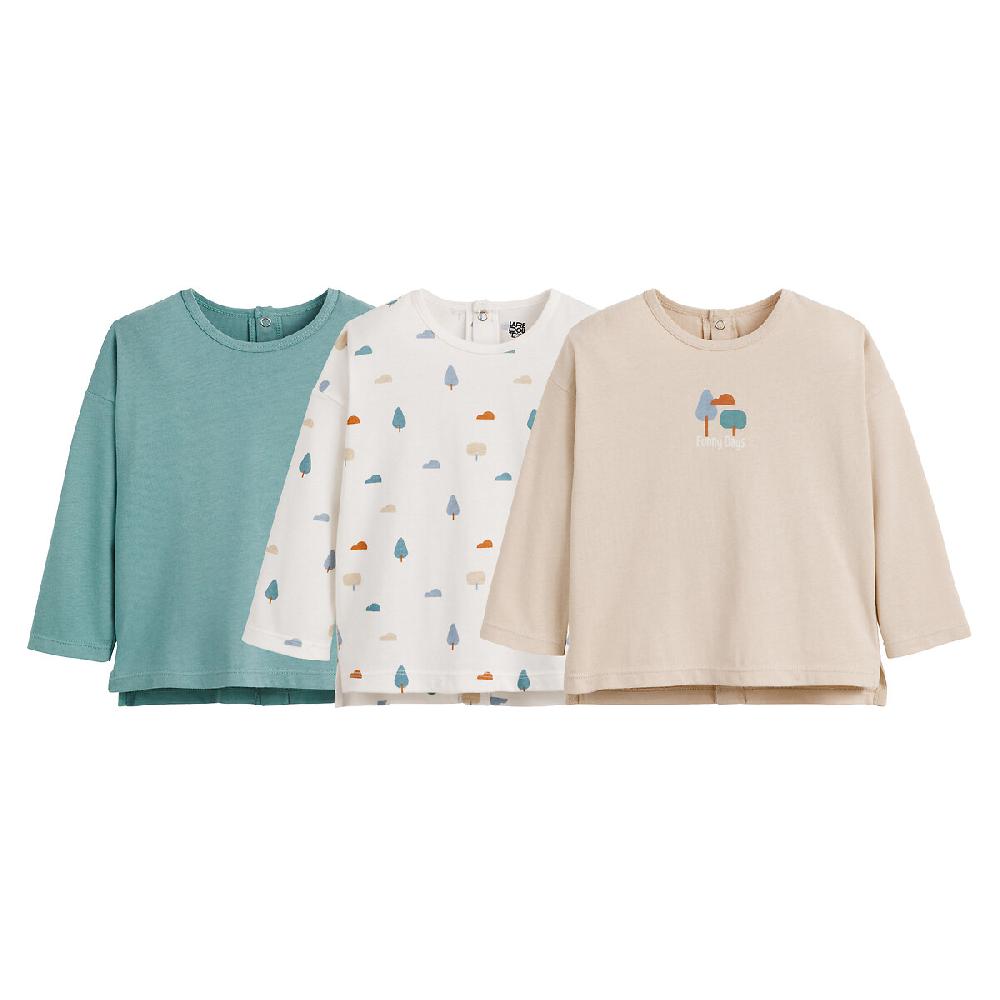 laredoute 3er-Pack Langarm-Shirts blau/beige LA REDOUTE COLLECTIONS
