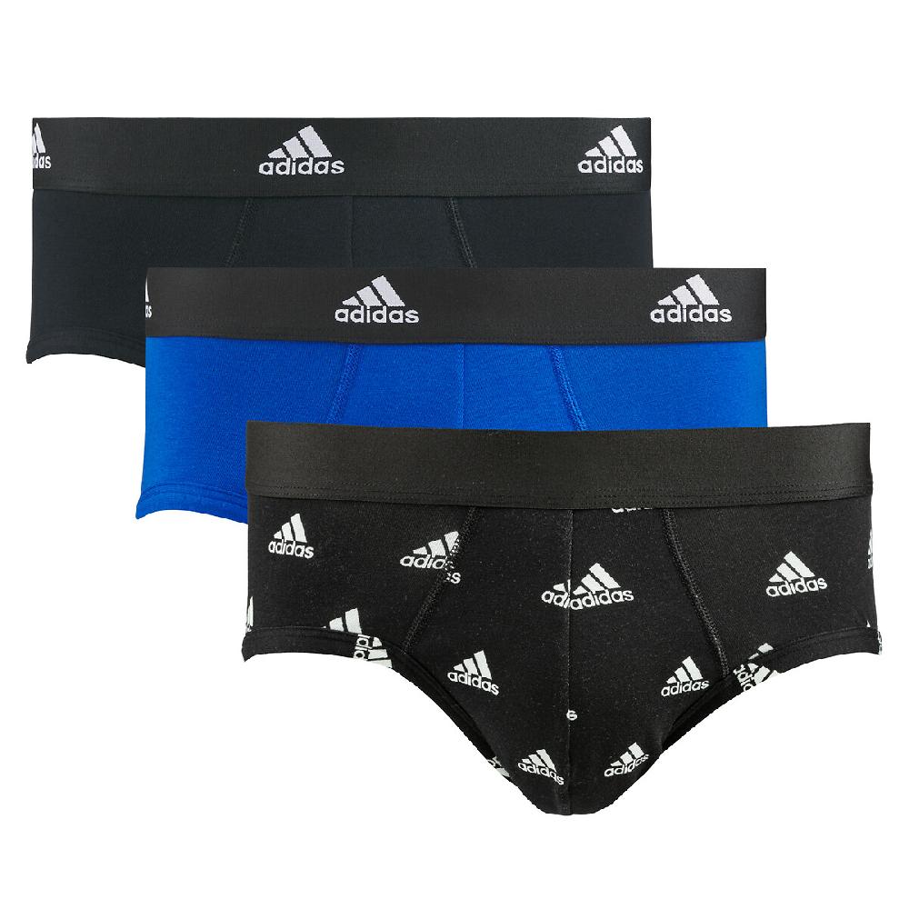 laredoute 3er-Pack unifarbene Slips Active schwarz + blau + bedruckt adidas Performance