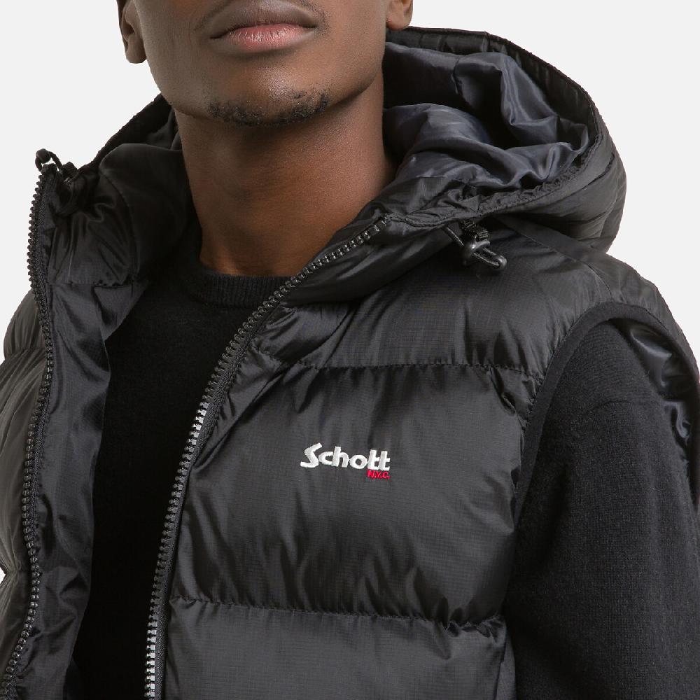 Laredoute Ärmelloses Stepp-Gilet Idaho 2V Mit Kapuze Schwarz SCHOTT