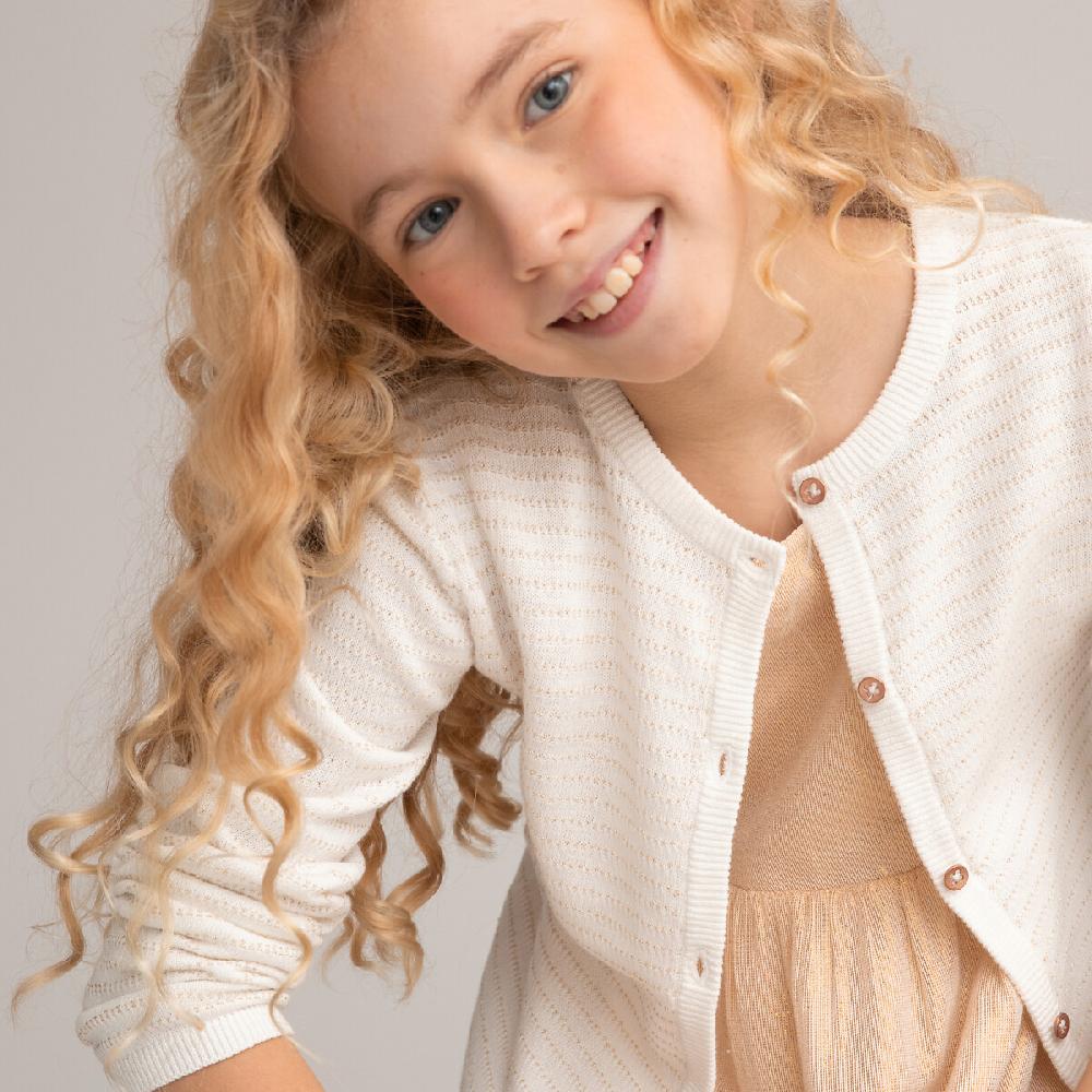 laredoute Feinstrick-Cardigan mit Knöpfen Streifen ecru gestreift LA REDOUTE COLLECTIONS