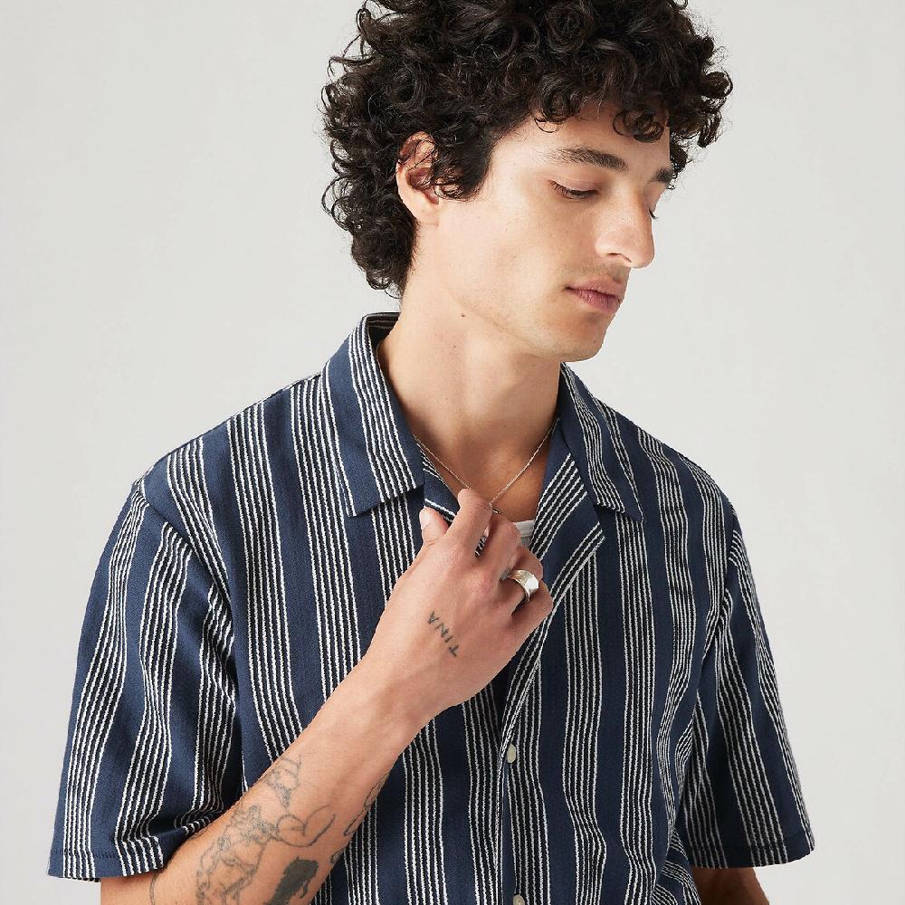 Laredoute Gestreiftes Kurzarm-Hemd Baumwolljersey Blau Gestreift LEVI'S