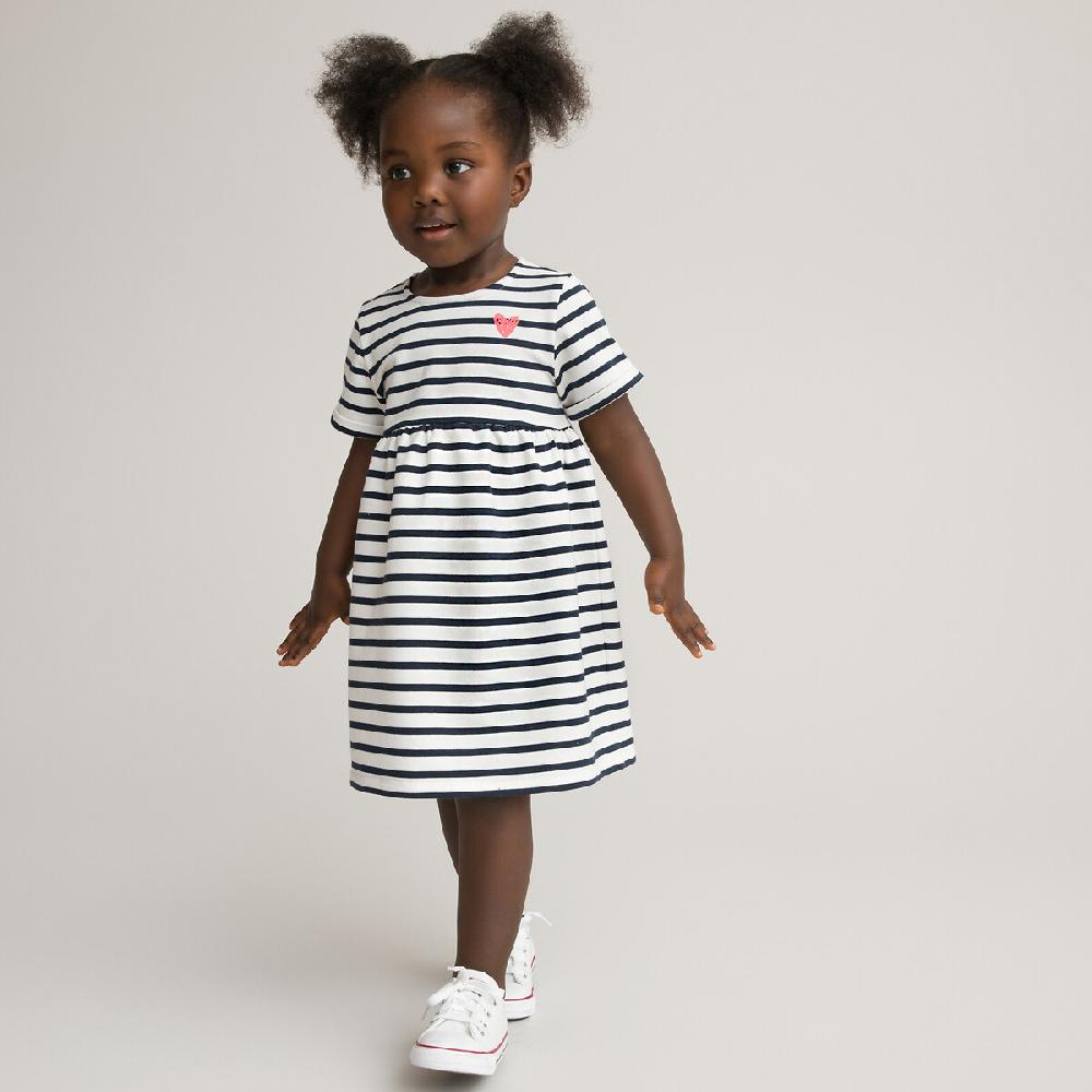 laredoute Gestreiftes Sweatkleid mit kurzen Ärmeln gestreift LA REDOUTE COLLECTIONS