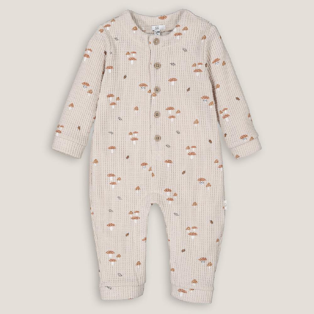 laredoute Overall aus Waffelpikee mit Pilzmuster bedruckt LA REDOUTE COLLECTIONS