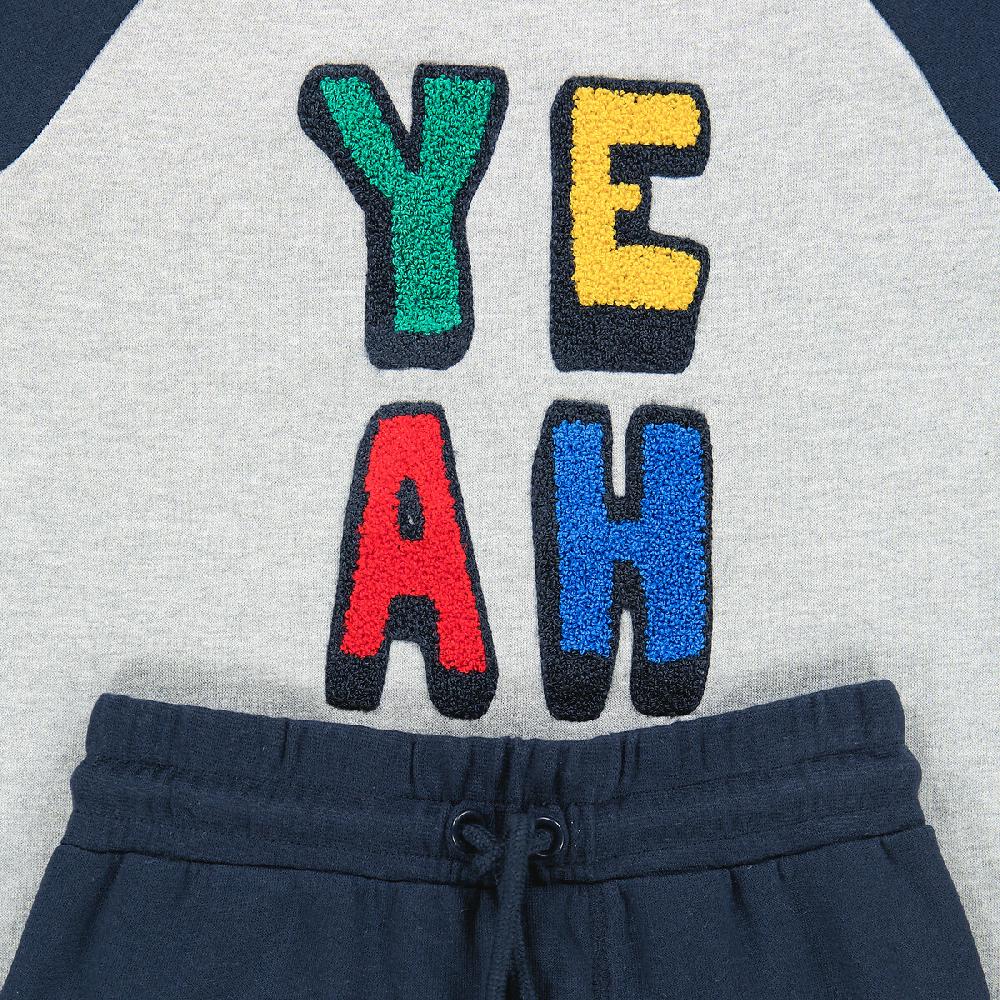 Laredoute Pyjama Aus Sweatware Mit Gestickter Frotteeschrift Blau/grau LA REDOUTE COLLECTIONS