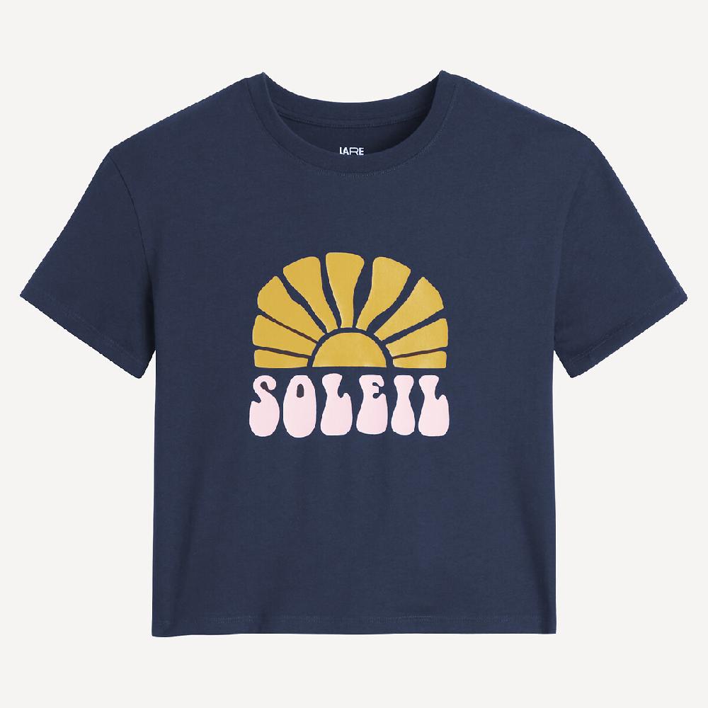 Laredoute T-Shirt Mit Rundem Ausschnitt & Sonnen-Print Marine LA REDOUTE COLLECTIONS