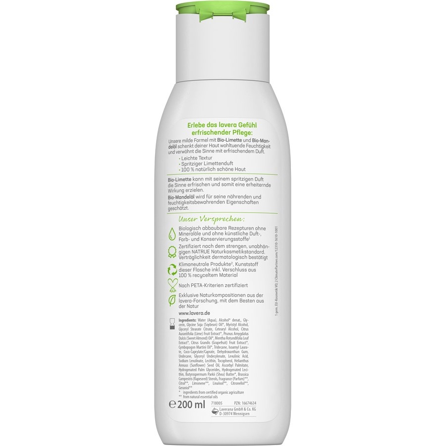Body Lotion Und Milk Erfrischende Body Lotion Bio-Limette & Bio-Mandelöl Von Lavera
