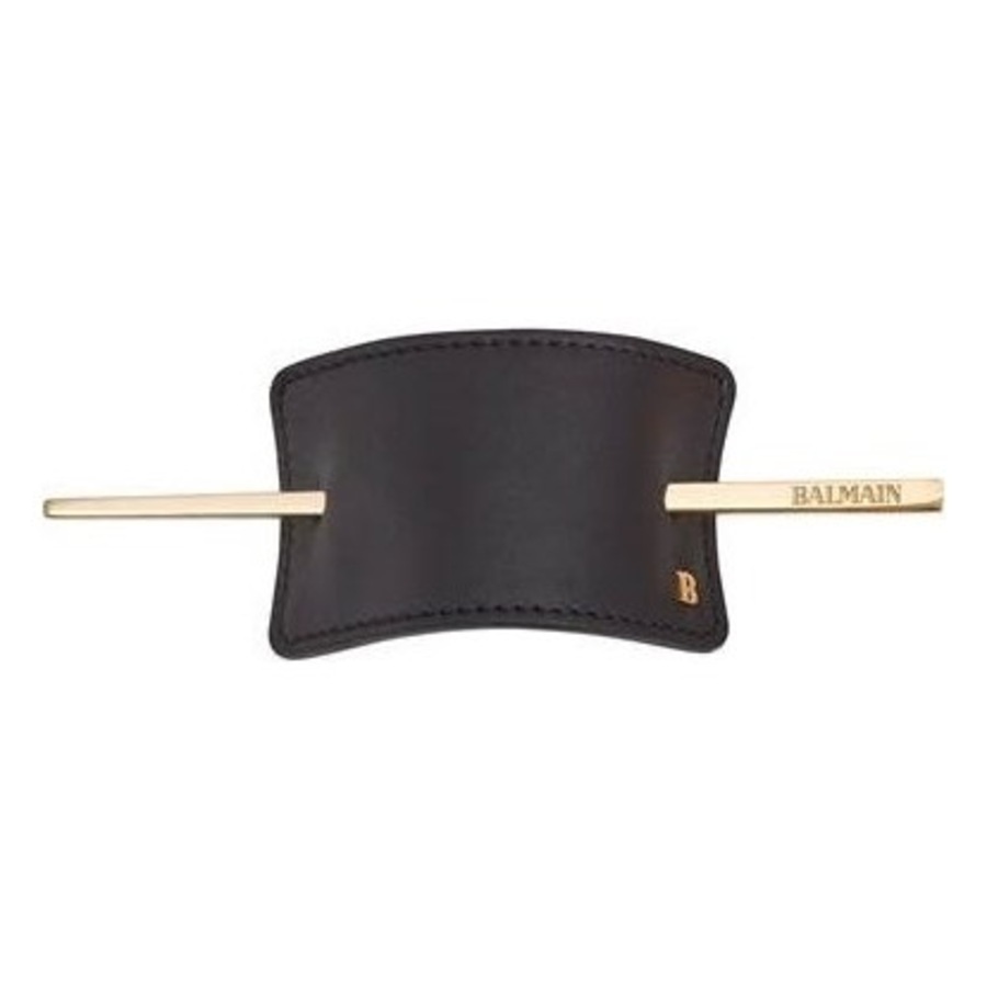 Haarspangen Hair Barrette Leather Black von Balmain Hair Couture