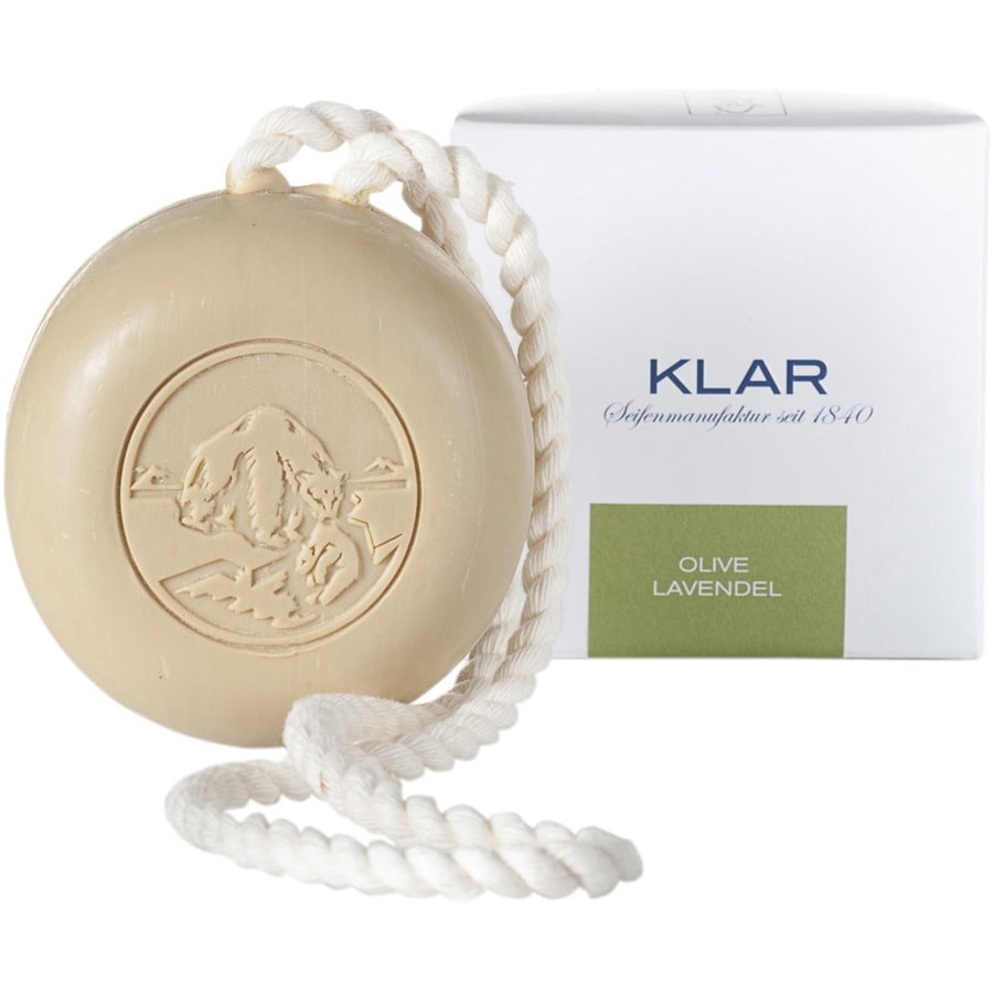 Klar Seifen Haar- und Körperseife mit Kordel Olive Lavendel