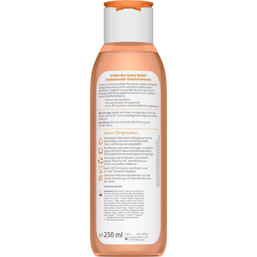 Lavera Pflegedusche Vitalisierend Bio-Orange & Bio-Minze