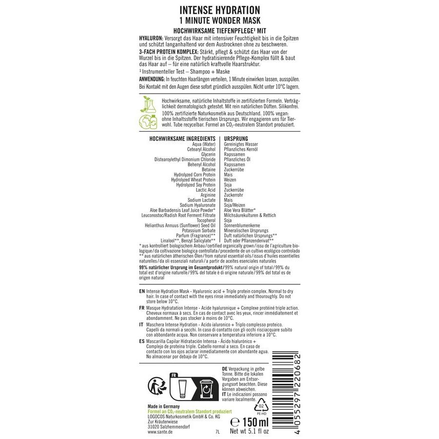 Maske Intense Hydration Maske Von Sante Naturkosmetik