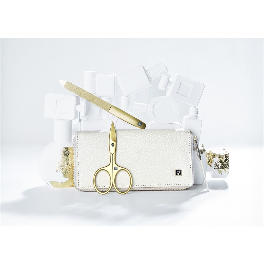 Sets 5-tlg. Maniküre/Pediküre-Etui Beigefarbenem Rindleder Von Zwilling Beauty