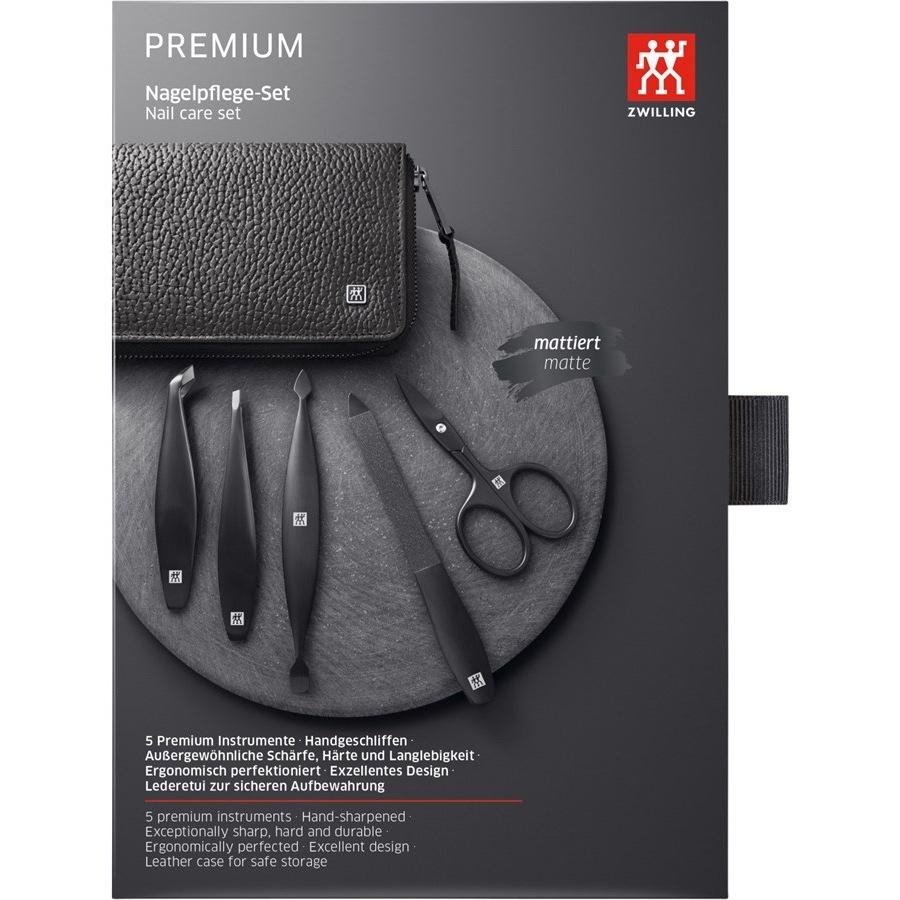 Sets 5-tlg. Maniküre/Pediküre-Etui Schwarzem Rindleder Von Zwilling Beauty