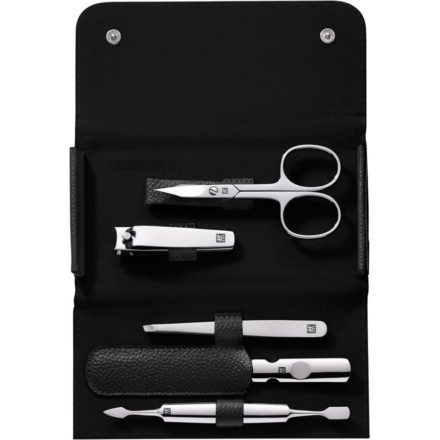 Sets 5-tlg. Maniküre/Pediküre-Etui Schwarzem Rindleder von Zwilling Beauty