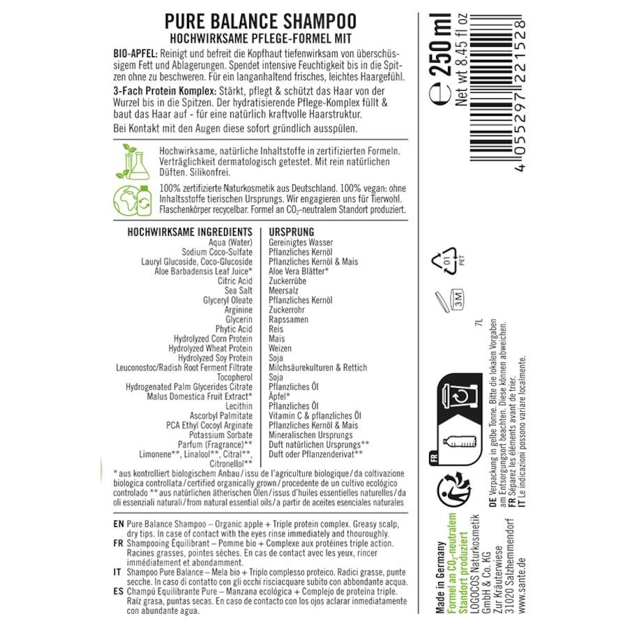 Shampoo Pure Balance Shampoo Von Sante Naturkosmetik