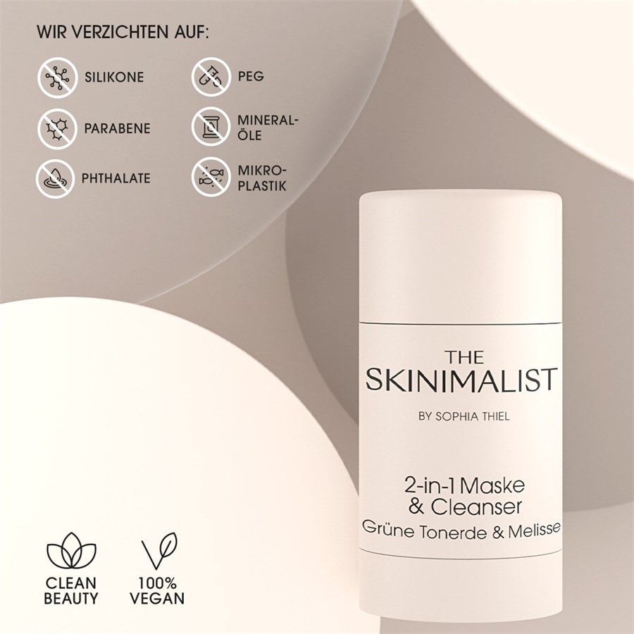 The Skinimalist 2-in-1 Maske & Cleanser Grüne Tonerde & Melisse