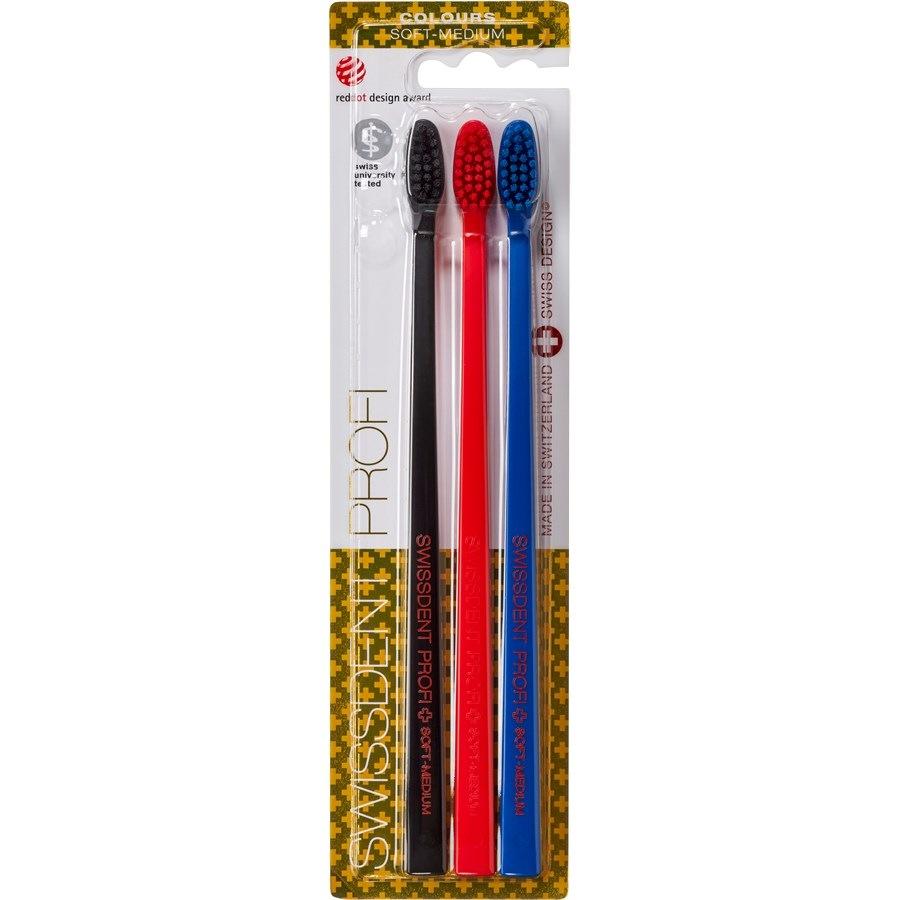 Zahnbürsten Profi Colours Trio Soft-Medium von Swissdent