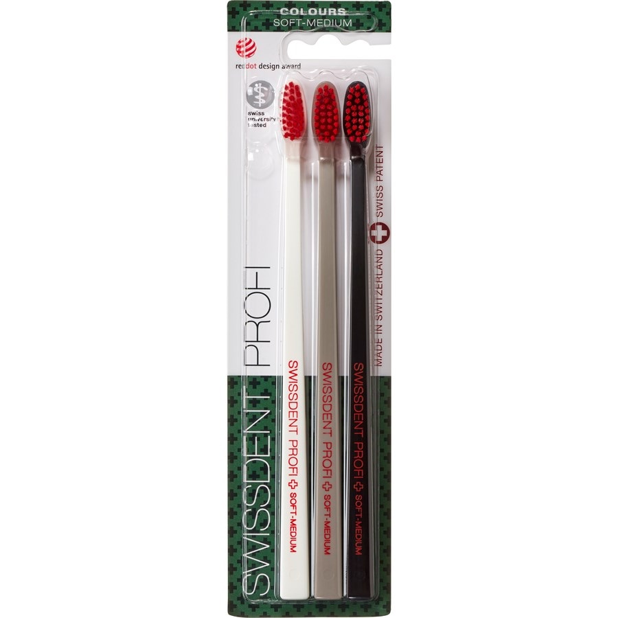 Zahnbürsten Profi Colours Trio Soft-Medium von Swissdent