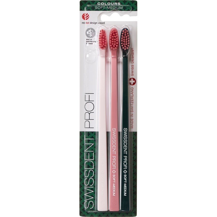 Zahnbürsten Profi Colours Trio Soft-Medium von Swissdent