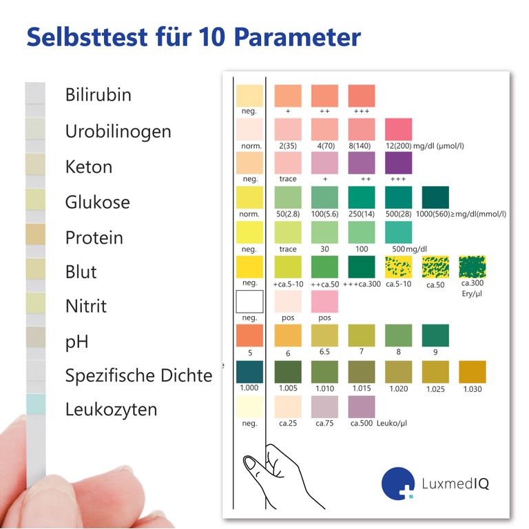 Shopapotheke 100x LuxmedIQ Gesundheitstest - Urin Teststreifen Für 10 Parameter