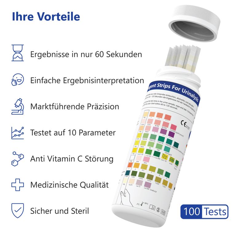 Shopapotheke 100x LuxmedIQ Gesundheitstest - Urin Teststreifen Für 10 Parameter