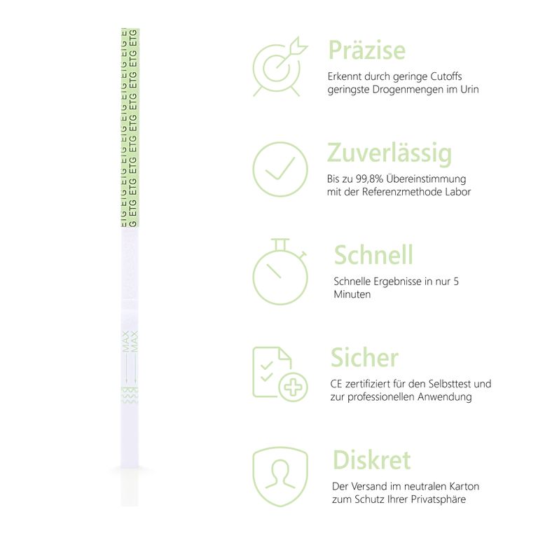 Shopapotheke 10x LuxmedIQ Alkoholtest - Ethylglucuronid (ETG) Urin Schnelltest - Cutoff 500 Ng/mL