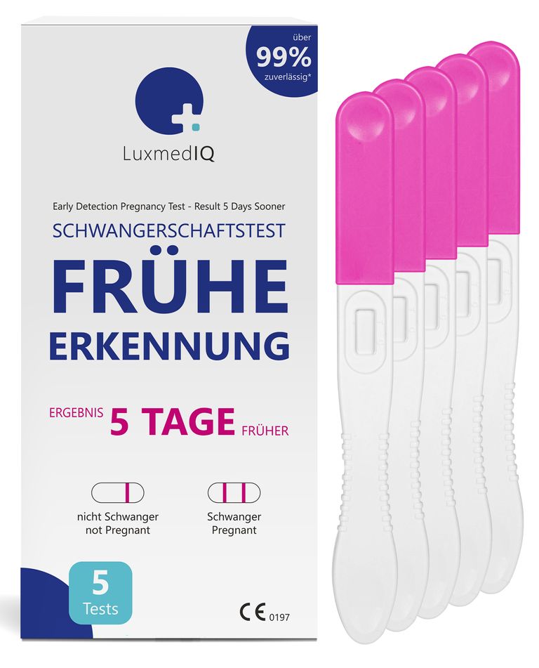 shopapotheke 5x LuxmedIQ Schwangerschaftstest - hCG Test 25 mIU/mL - über 99% Zuverlässig