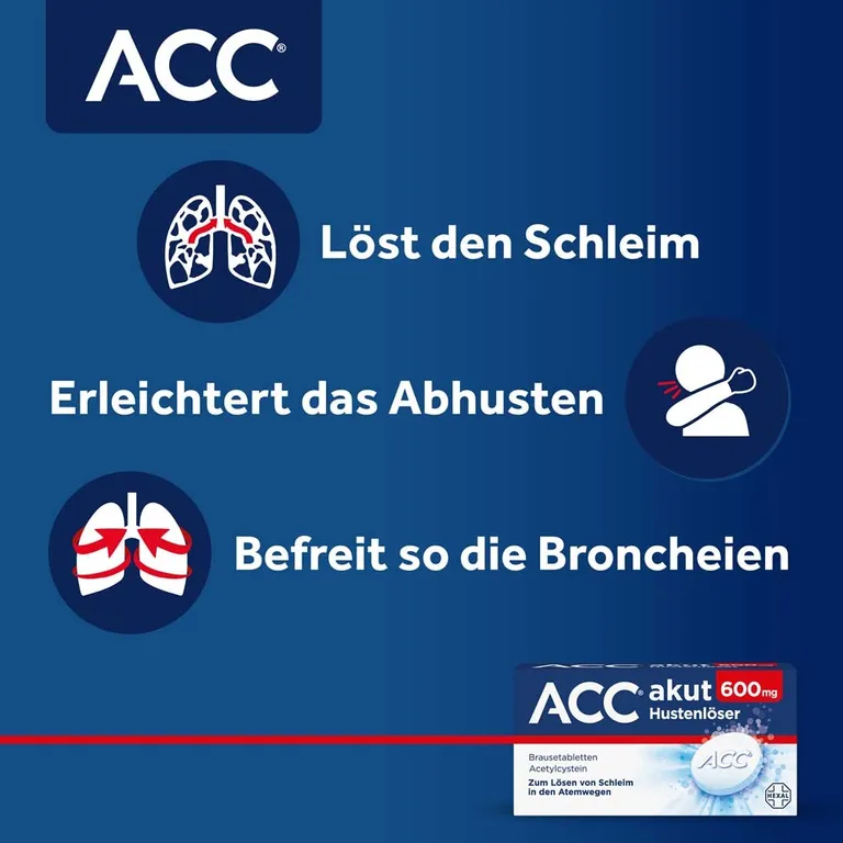 Shopapotheke ACC® Akut 600 Mg Bei Husten - Schleimlöser Bei Husten 1 Brausetablette Täglich