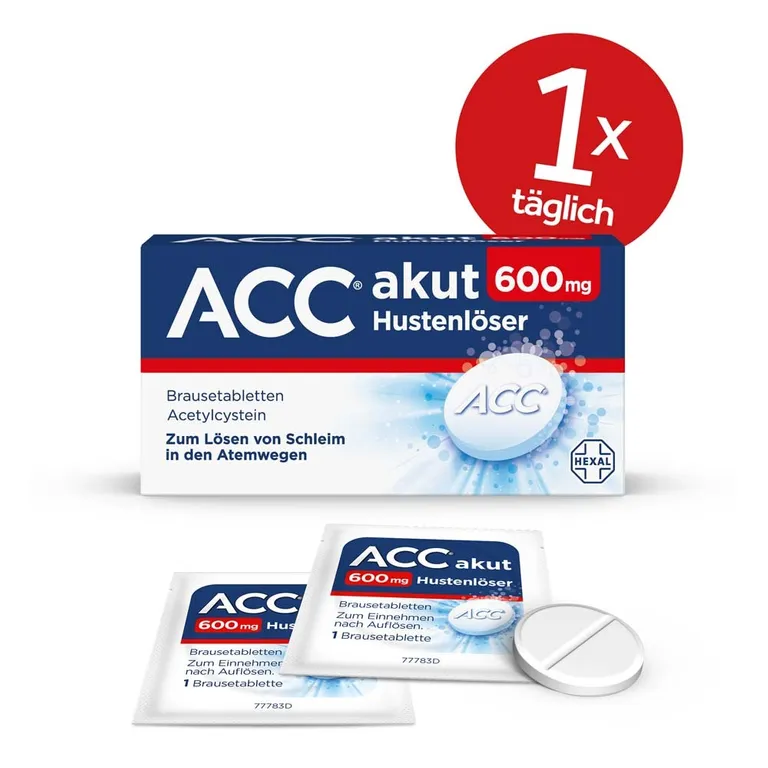 shopapotheke ACC® akut 600 mg bei Husten - Schleimlöser bei Husten 1 Brausetablette täglich