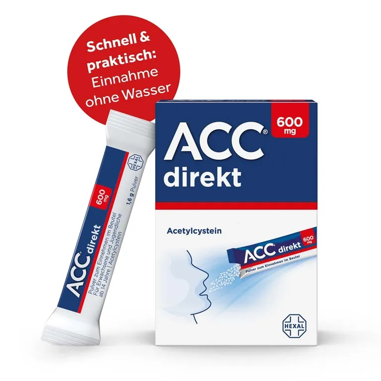 shopapotheke ACC® direkt 600 mg bei Husten - als Direkt-Stick für unterwegs nur 1 x täglich