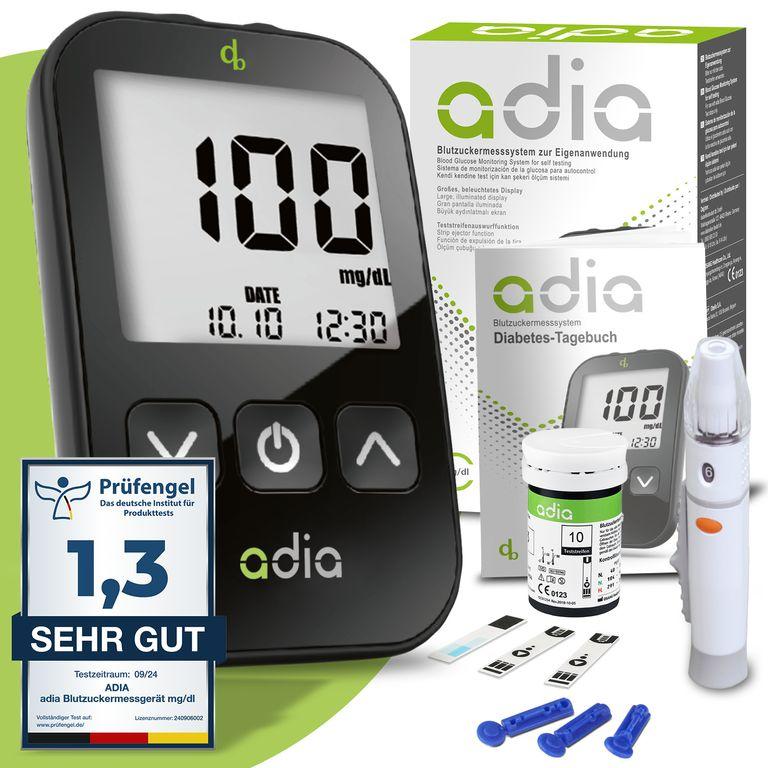 shopapotheke adia Blutzuckermessgerät (mg/dl) + 10 Teststreifen