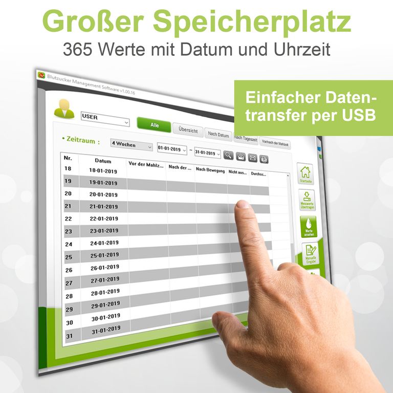 Shopapotheke Adia Set: Blutzuckermessgerät (mmol/L) + 110 Teststreifen