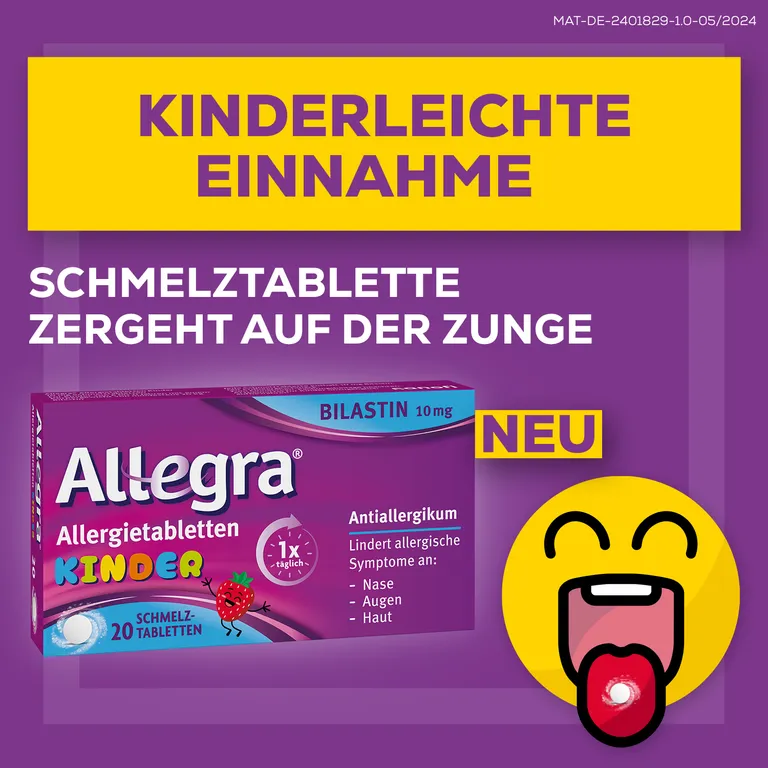 Shopapotheke Allegra® Allergietabletten Für Kinder – Schmelztabletten 20 St