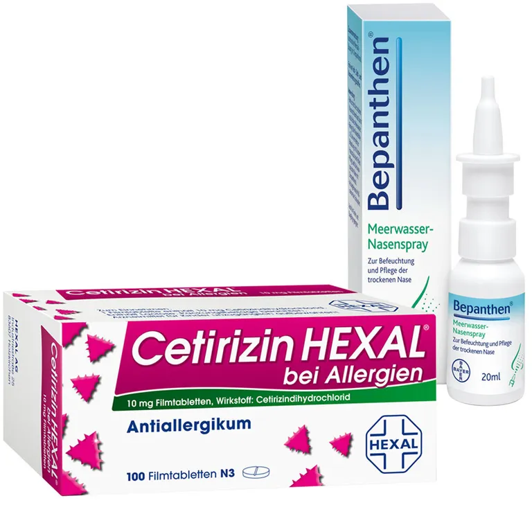 shopapotheke Allergie-Set Cetirizin HEXAL® + Bepanthen® Meerwasser Nasenspray