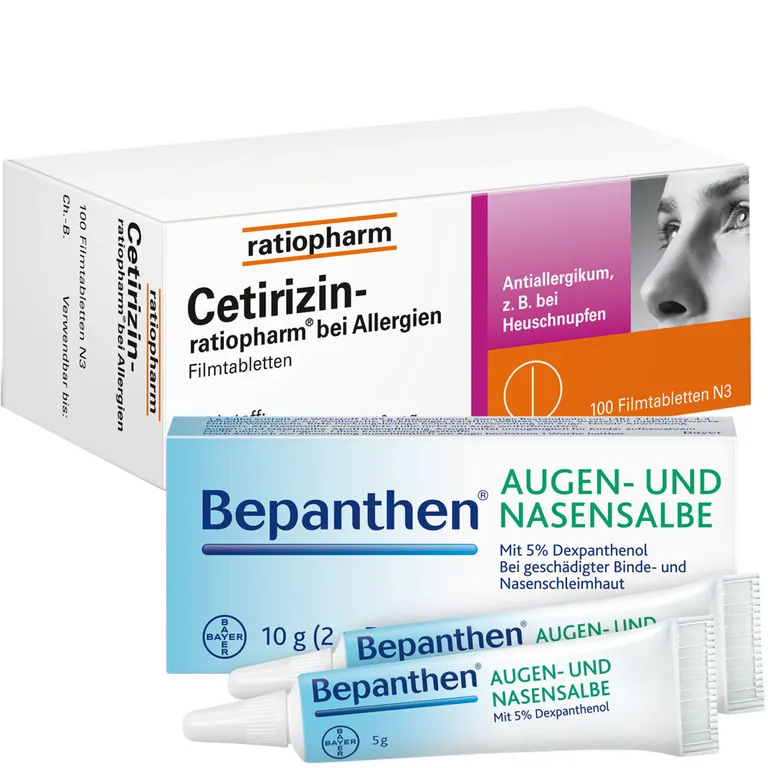 shopapotheke Allergie-Set Cetirizin-ratiopharm® + Bepanthen® Augen-und Nasensalbe