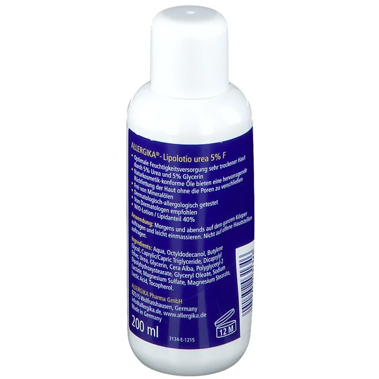 Shopapotheke ALLERGIKA® Lipolotio Urea 5% F - Feuchtigkeitsspendende Rückfettende Körperpflege Bei Sehr Trockener Gespannter Und Schuppiger Haut Xerosis Oder Diabetes