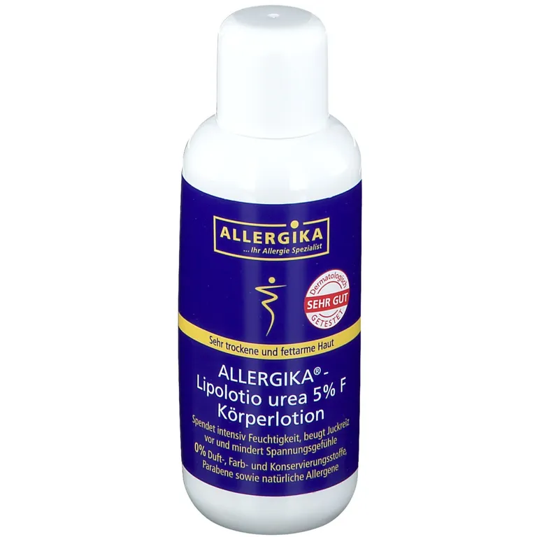 shopapotheke ALLERGIKA® Lipolotio Urea 5% F - Feuchtigkeitsspendende rückfettende Körperpflege bei sehr trockener gespannter und schuppiger Haut Xerosis oder Diabetes