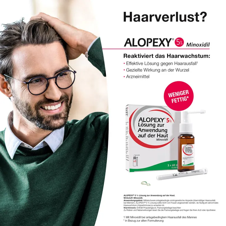 Shopapotheke ALOPEXY 5% Lösung Zur Anwendung Auf Der Haut 3X60 Ml Gegen Anlagebedingten Haarausfall
