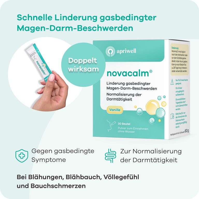 Shopapotheke Apriwell Novacalm Bei Gasbedingten Magen-Darm-Beschwerden