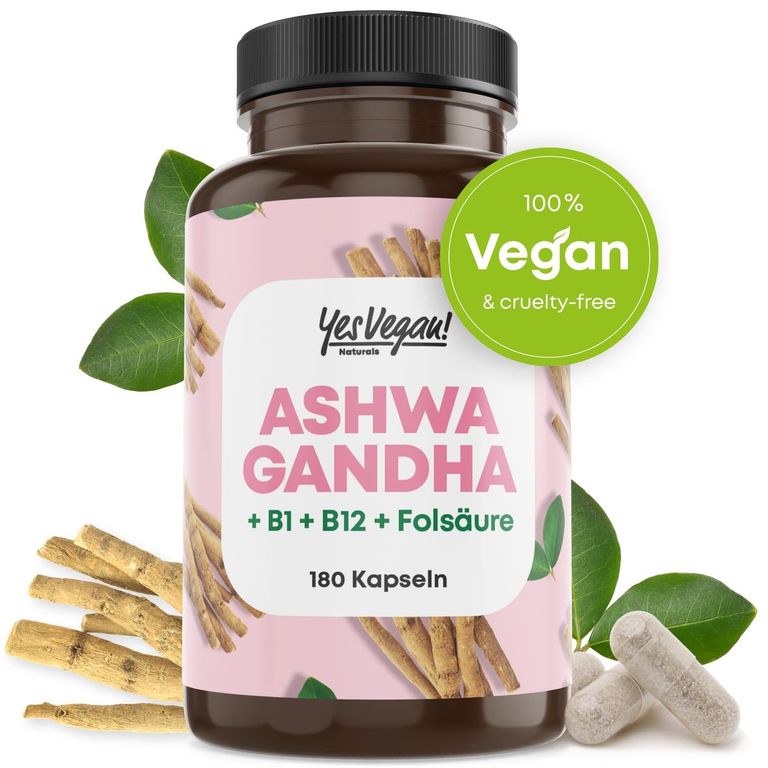 shopapotheke Ashwagandha Kapseln (180 Stück) hochdosiert mit Ashwagandha hochdosiert Vitamin B12 B1 B6