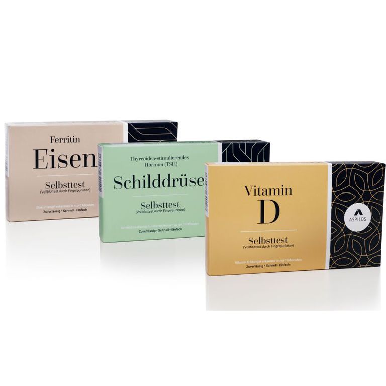 shopapotheke ASPILOS Medizinisches Selbsttest Bundle (Vitamin D + Schilddrüse + Eisen)