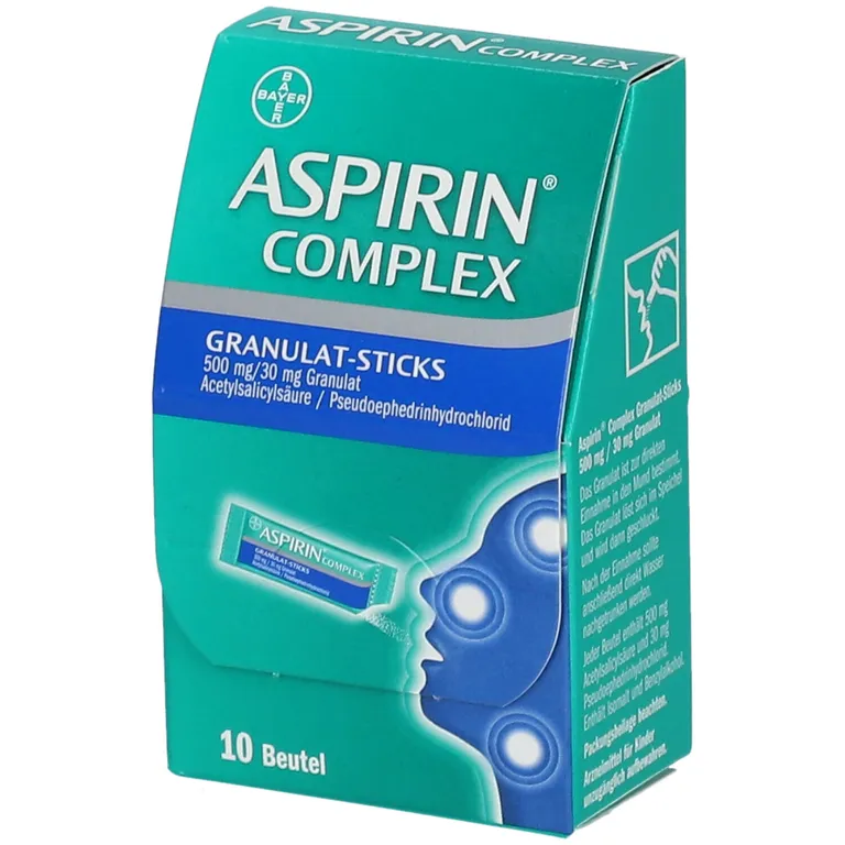 shopapotheke ASPIRIN® COMPLEX Granulat-Sticks 500mg/30 mg - Jetzt 10% mit dem Code aspirin10 sparen*