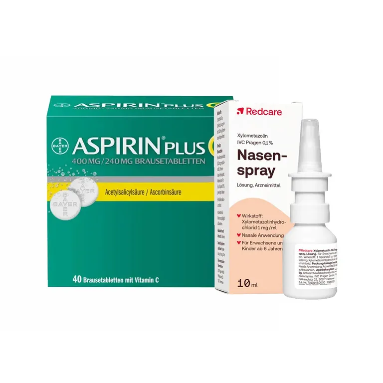 shopapotheke ASPIRIN® plus C Brausetabletten + Redcare Xylo 0 1 % Nasenspray